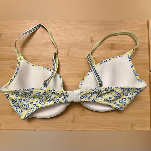 Victoria's Secret Lined Demi with Tiny Blue Flowers Bra 32D - Picture 4 of 7